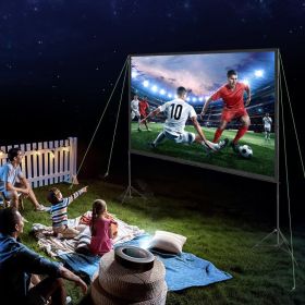 Projector Screen With Stand, 120 Inch 16:9 4K 1080 HD Outdoor Movie Screen With Stand, Wrinkle-Free Projection Screen With Tripods And Carry Bag, (Option: Black)