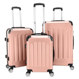 3-in-1 Portable ABS Trolley Case (Option: Pink)