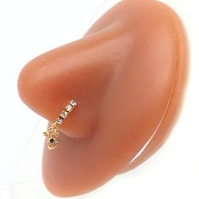 Nose Piercing Hoop Ring Hinged Butterfly Zircon Septum Pierc (style: Style27)