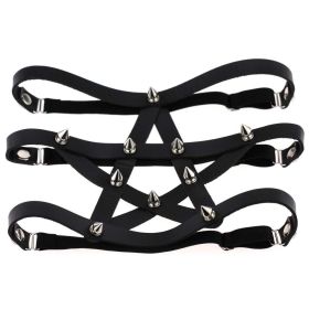 Lolita Gothic Punk Leather Leg Ring Sling (Color: BLACK)