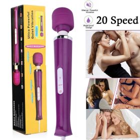 Multi-Speed Vibrating Powerful Wired Massager Wand Full Body Magic Therapy Motor (Color: purple)